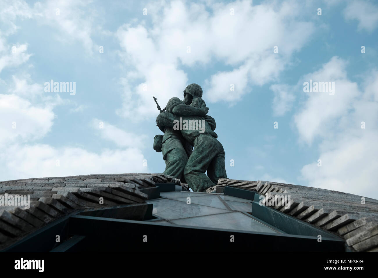 The Statue of Brothers a symbol of the Korean War which depicts a scene