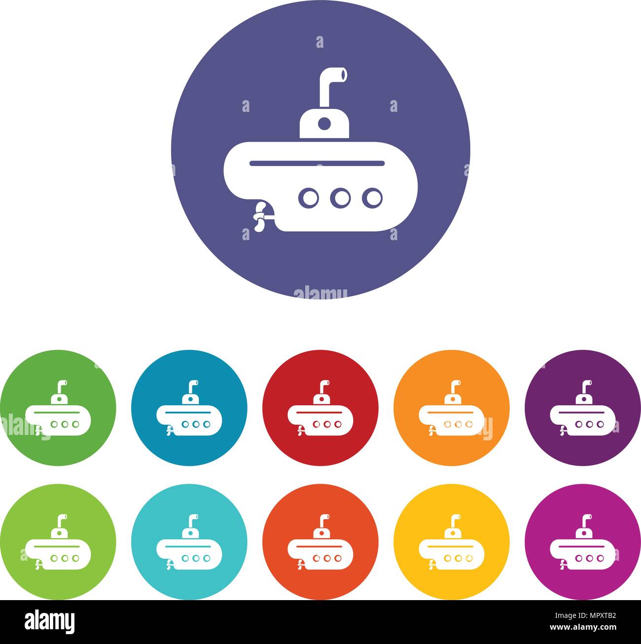 Bathyscaphe with periscope icons set vector color Stock Vector Image ...