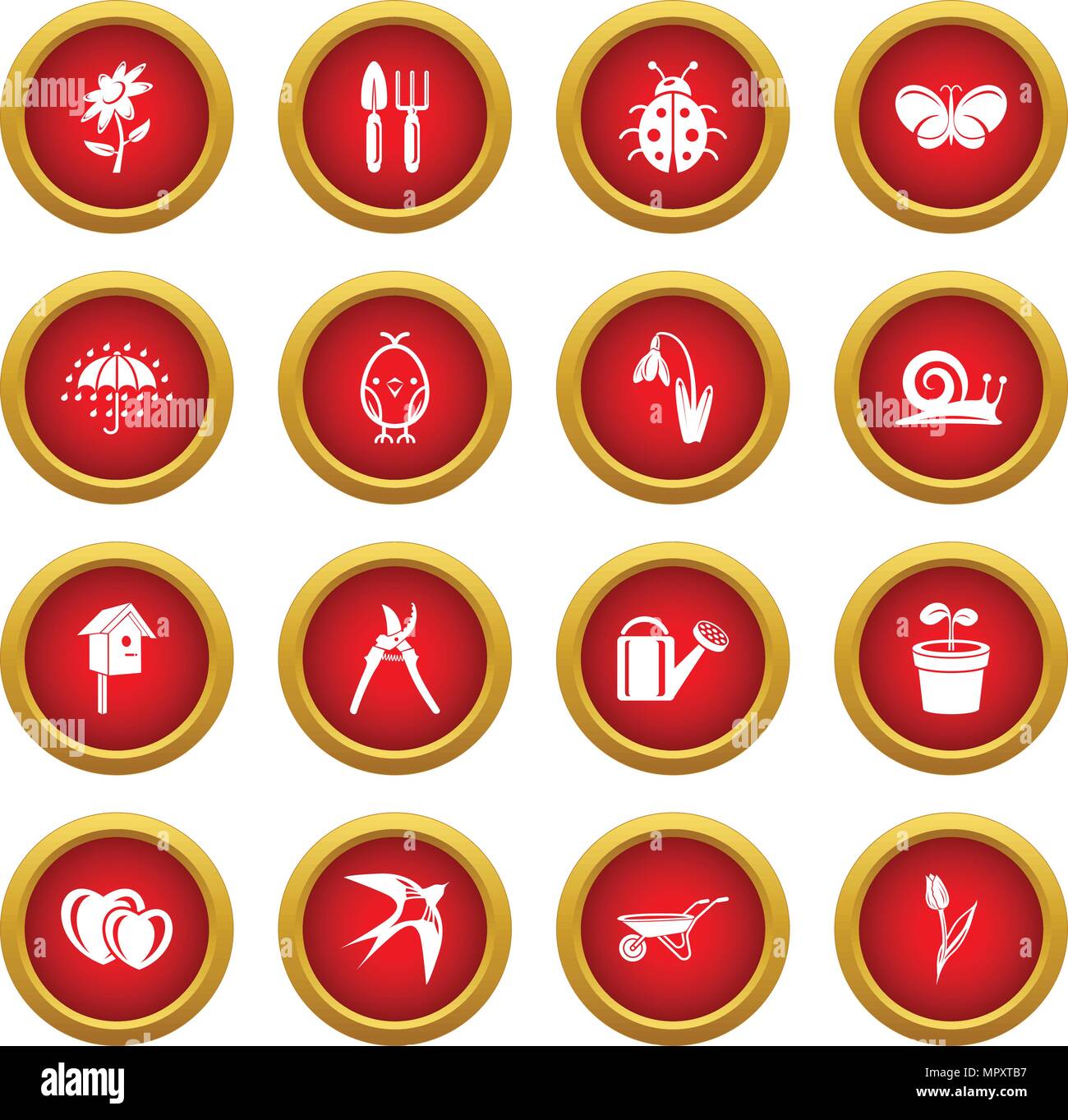 Spring icons set, simple style Stock Vector Image & Art - Alamy