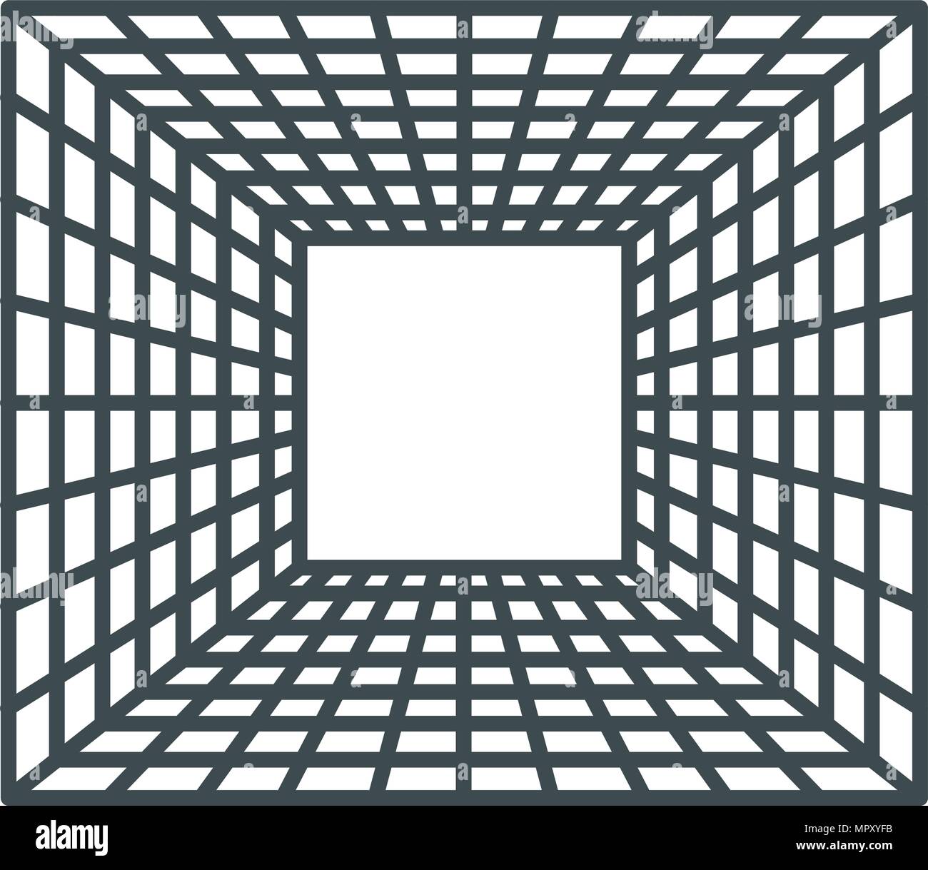 tunnel cube virtual reality Stock Vector