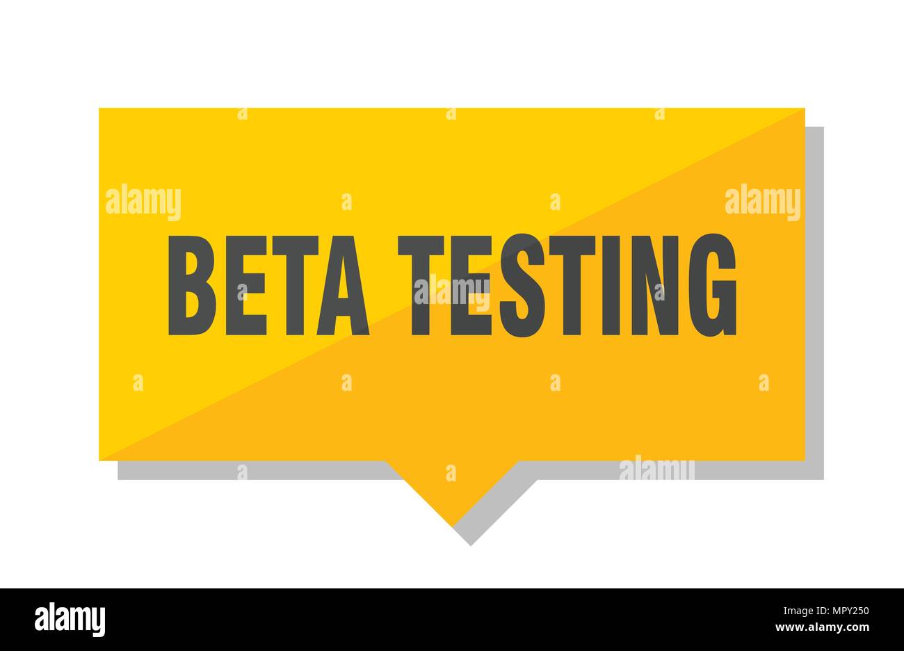 beta testing yellow square price tag Stock Vector