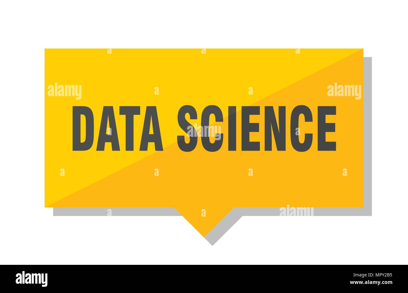 data science yellow square price tag Stock Vector