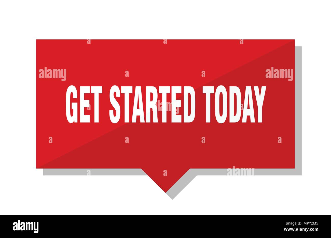 get started today red square price tag Stock Vector