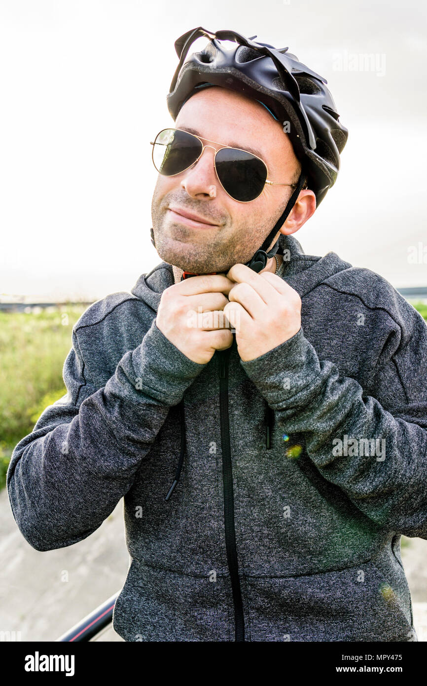 Old man helmet portrait hi-res stock photography and images - Alamy