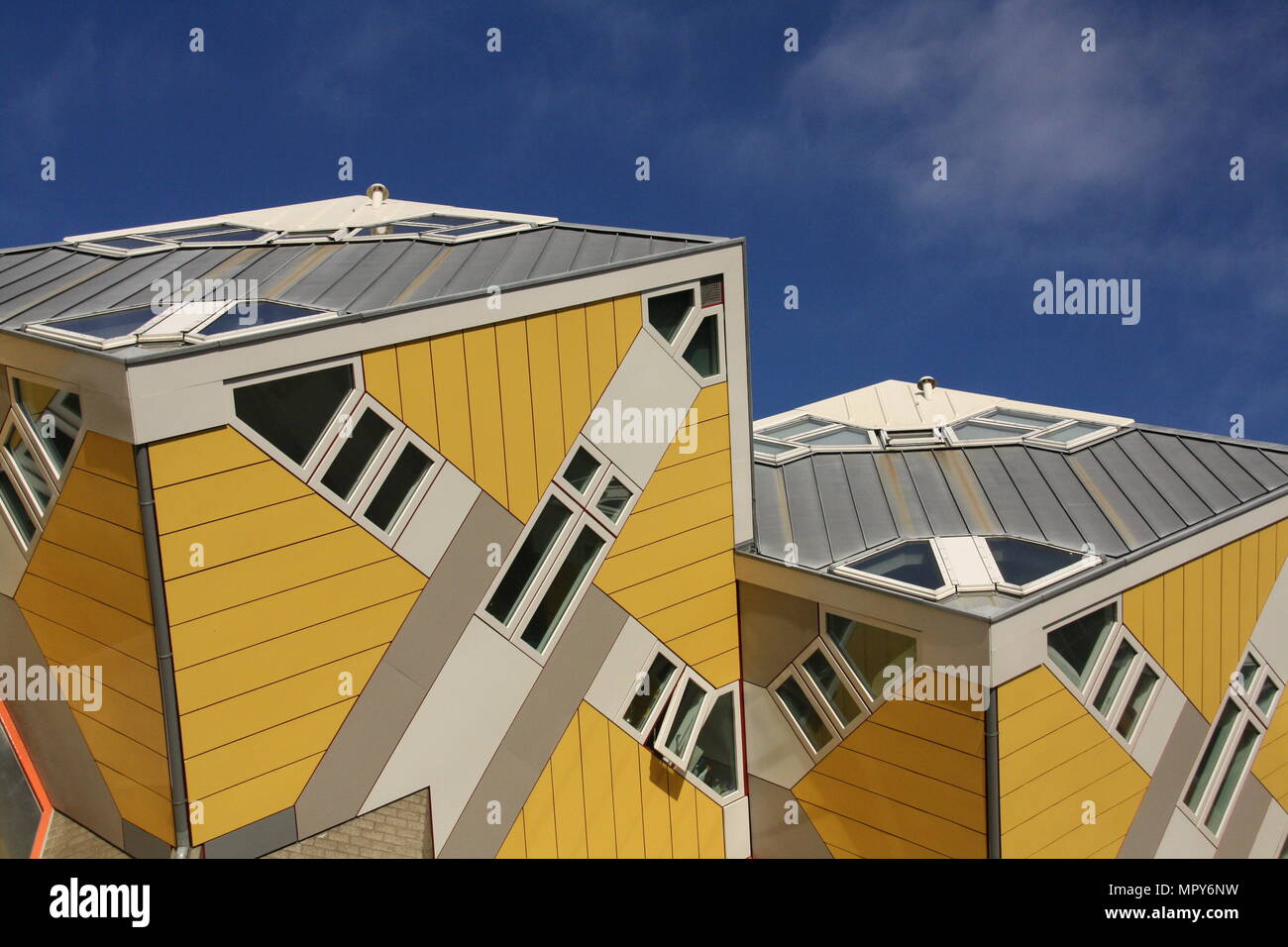 The famous Kubuswoningen ('Cube Houses') near Blaak Station in Rotterdam, the Netherlands. Stock Photo