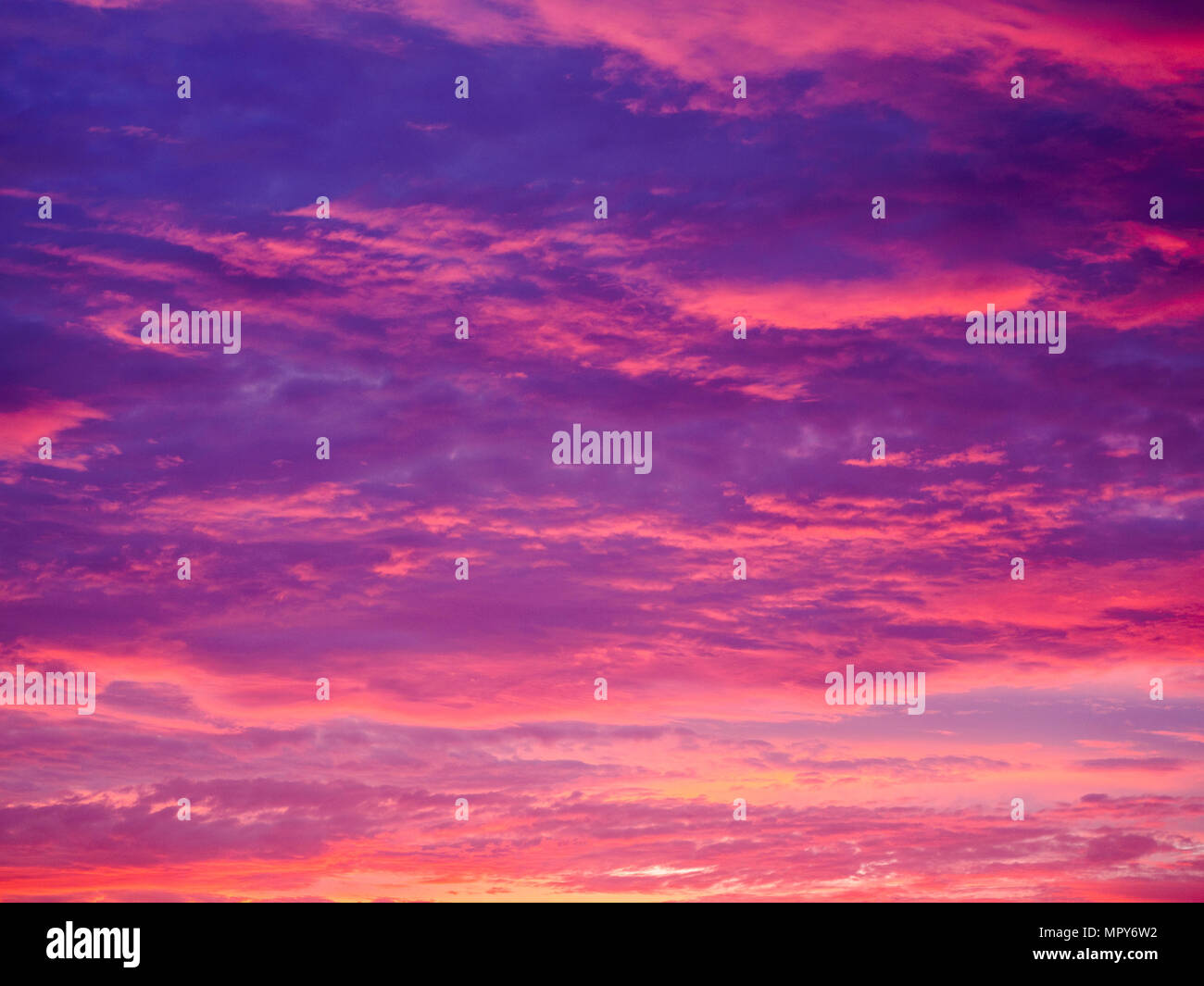Beautiful dramatic sunset sky with orange and blue colored clouds Stock ...