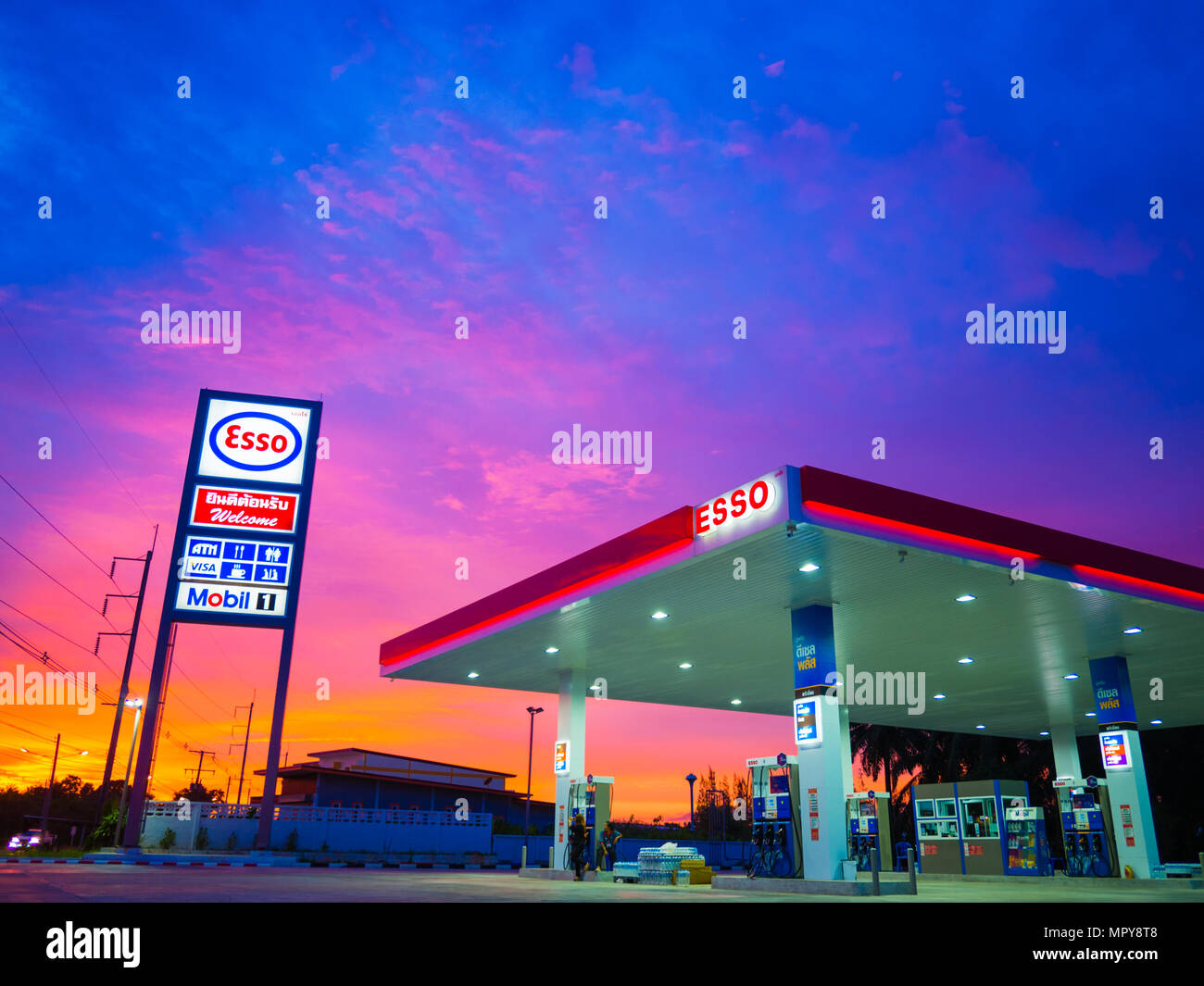 Krabi, Thailand September 1, 2017 ESSO gas station. Esso gas