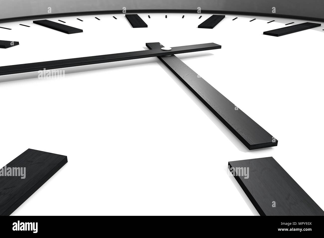 Time. Closeup of a white office clock. Micro shot Stock Photo - Alamy