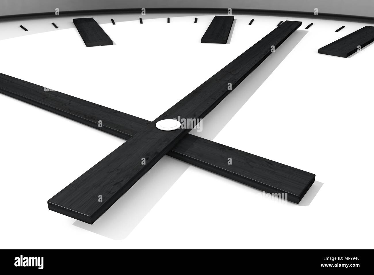 Time. Closeup of a white office clock. Micro shot Stock Photo - Alamy