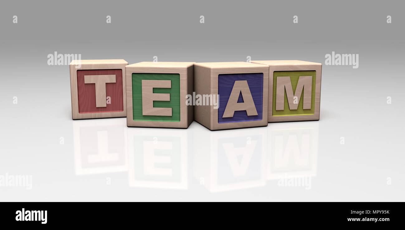 TEAM written with wooden blocks Stock Photo