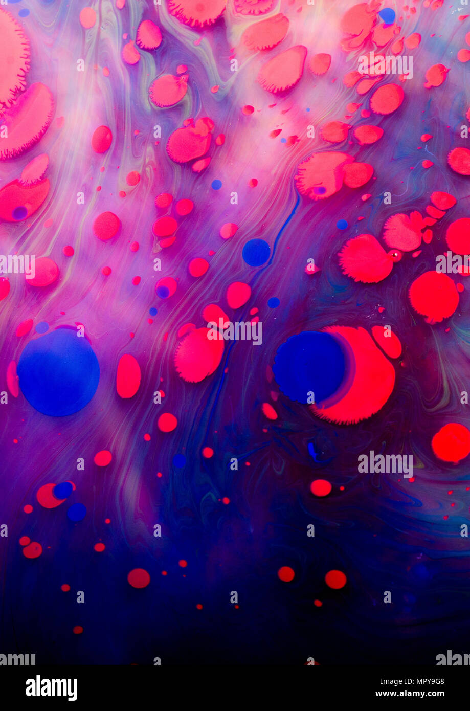 Close-up of abstract marbling painting Stock Photo