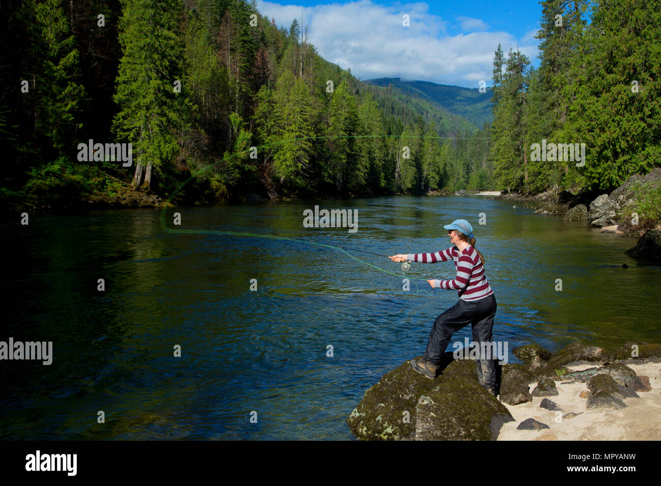 Flyfishing along Selway River Trail, Selway Wild and Scenic River
