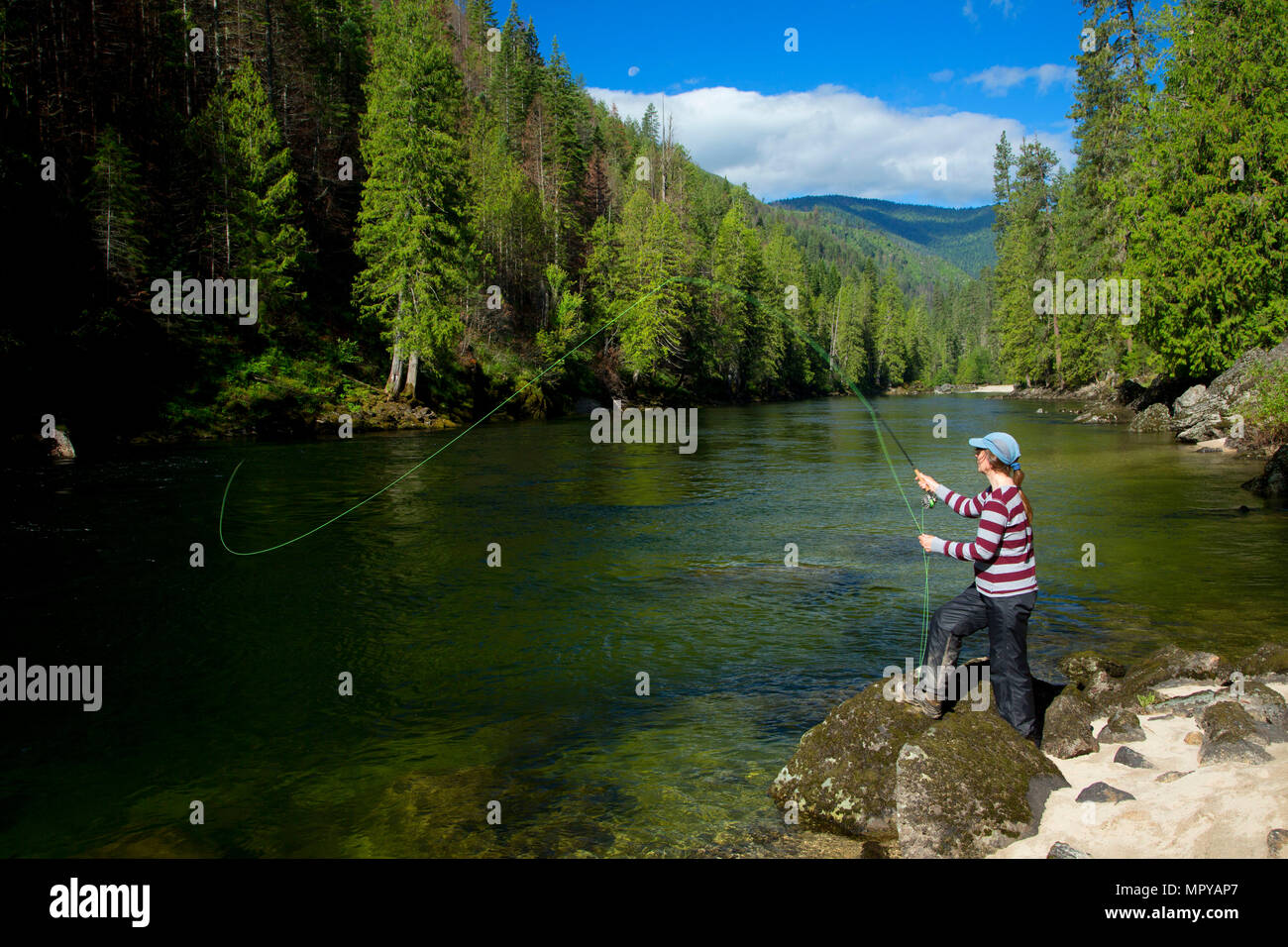 Flyfishing along Selway River Trail, Selway Wild and Scenic River