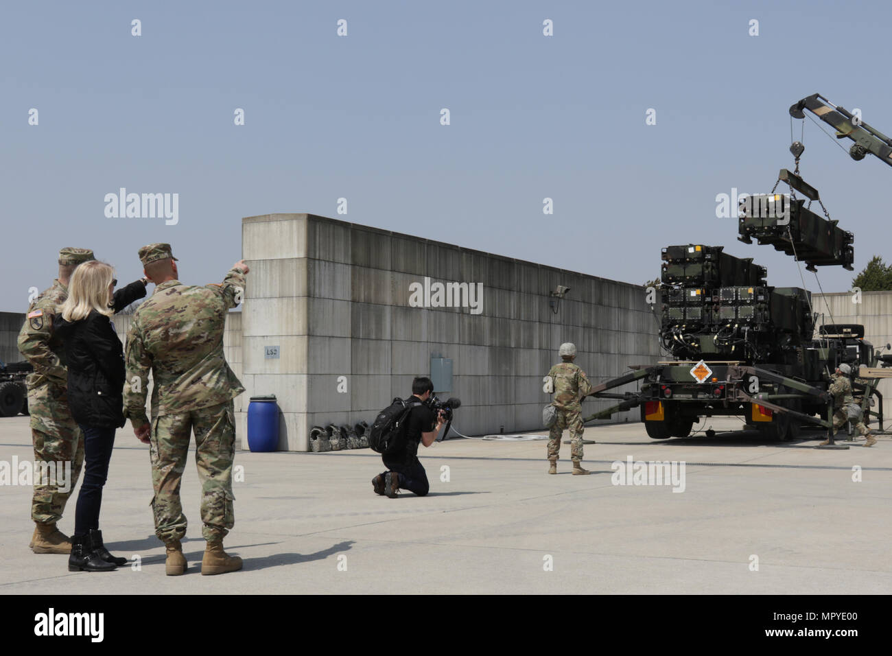 Soldiers Assigned To 35th Air Defense Artillery Brigade And Crew Members From Abc News Observes A Missile Reloading Drill On A Patriot Launching Station At Osan Air Base Republic Of Korea April