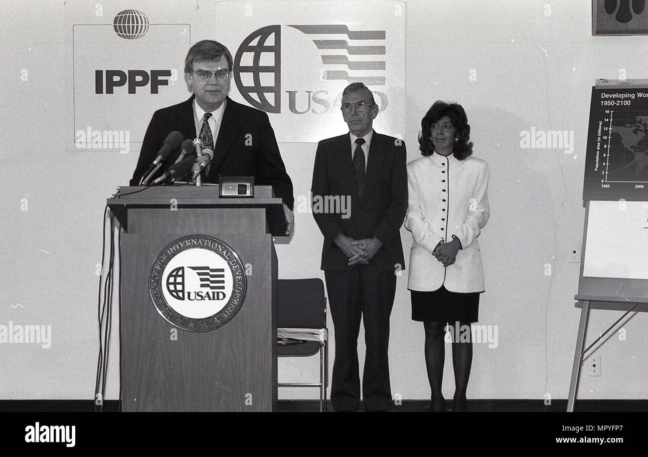 Admin. Atwood IPPF meeting - Man speaking at podium Stock Photo - Alamy