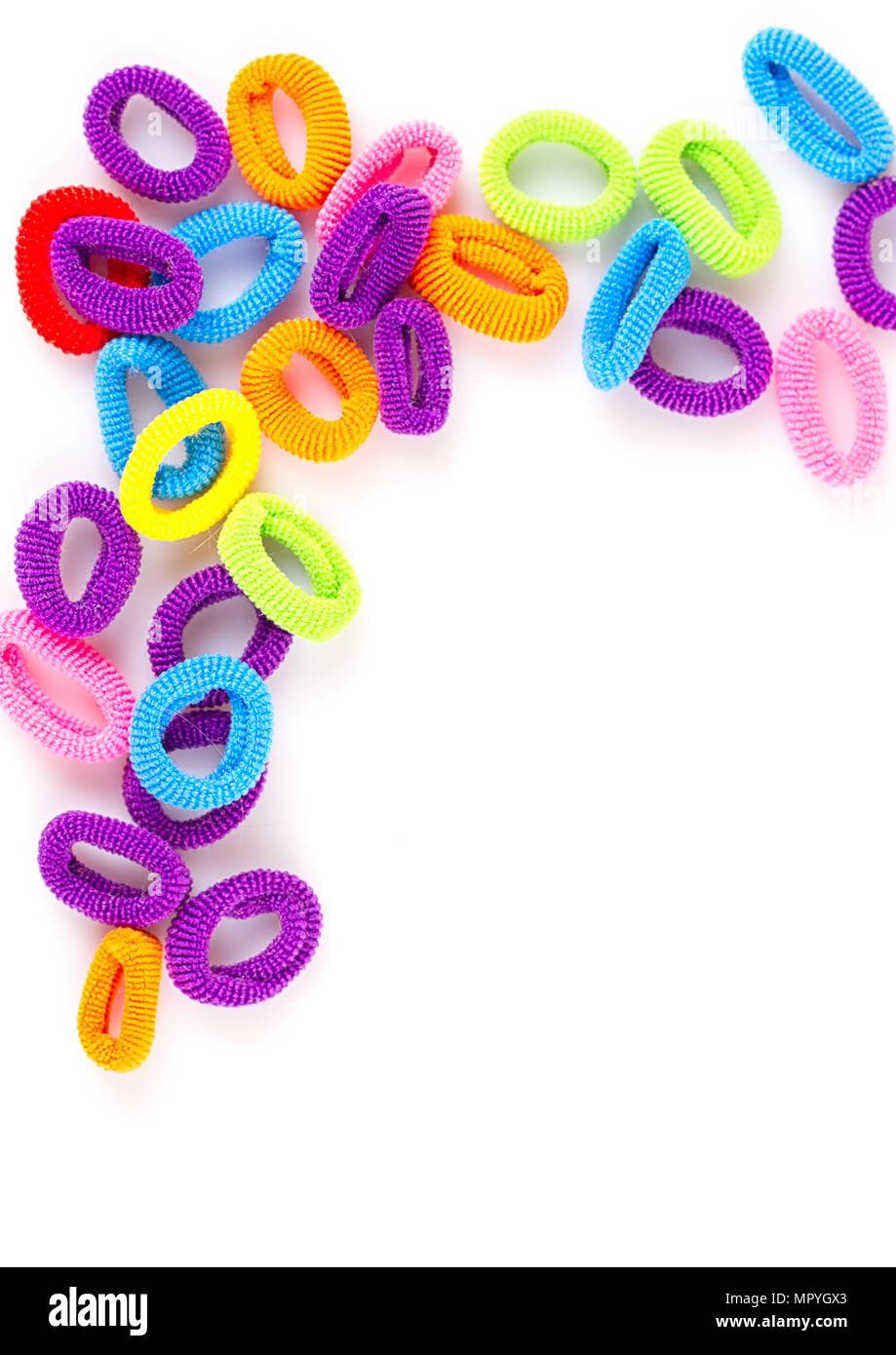 Hair elastic bands isolated on the white background Stock Photo Alamy