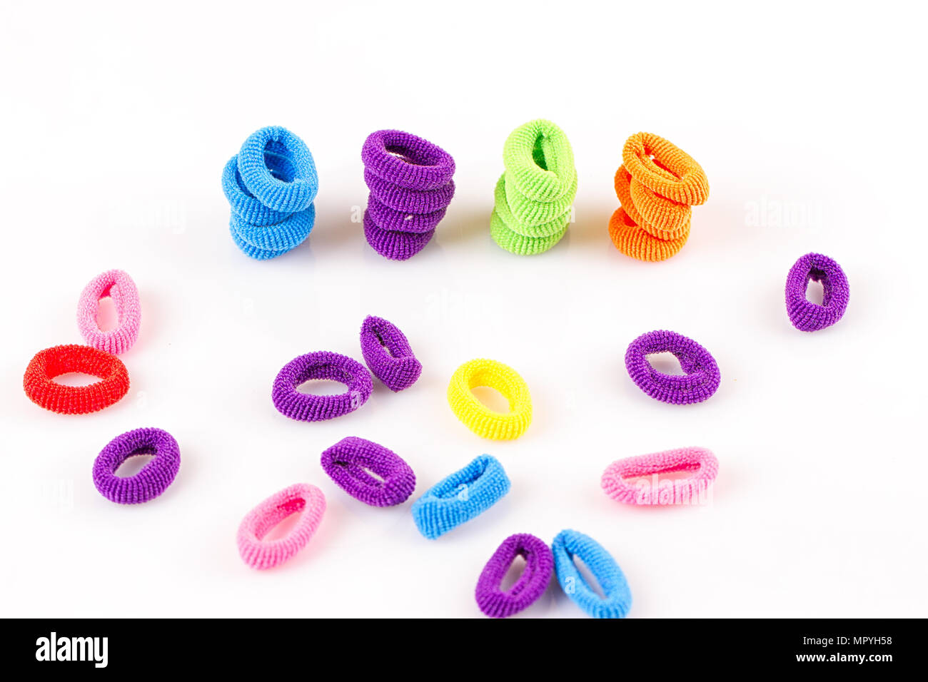 Hair elastic bands isolated on the white background Stock Photo Alamy