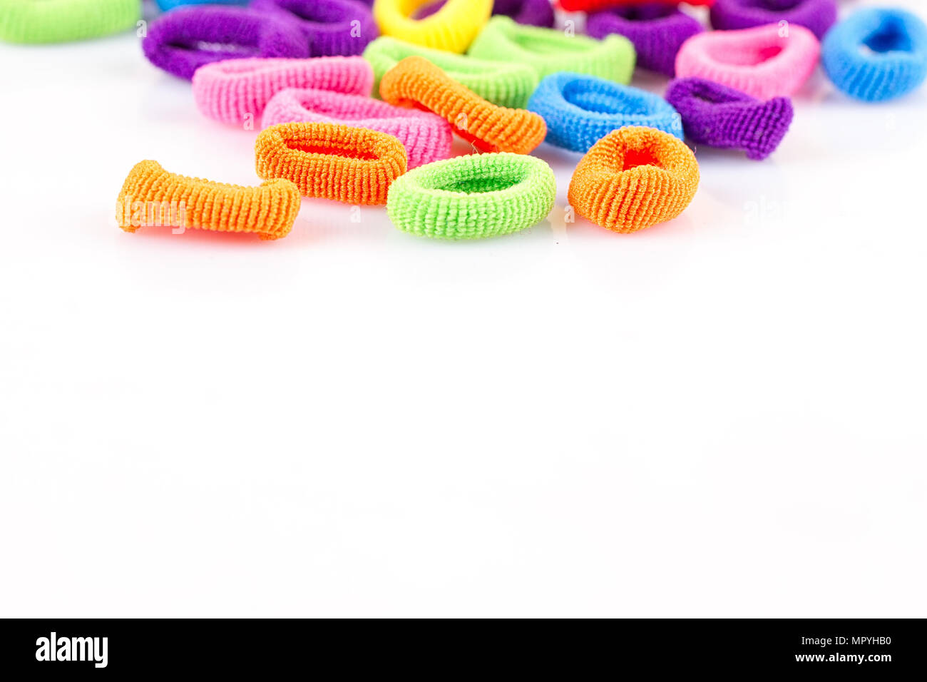 Hair elastic bands isolated on the white background Stock Photo Alamy