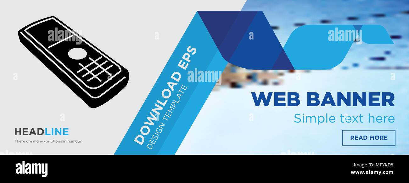cell phone concept horizontal webpage banner template design on ...