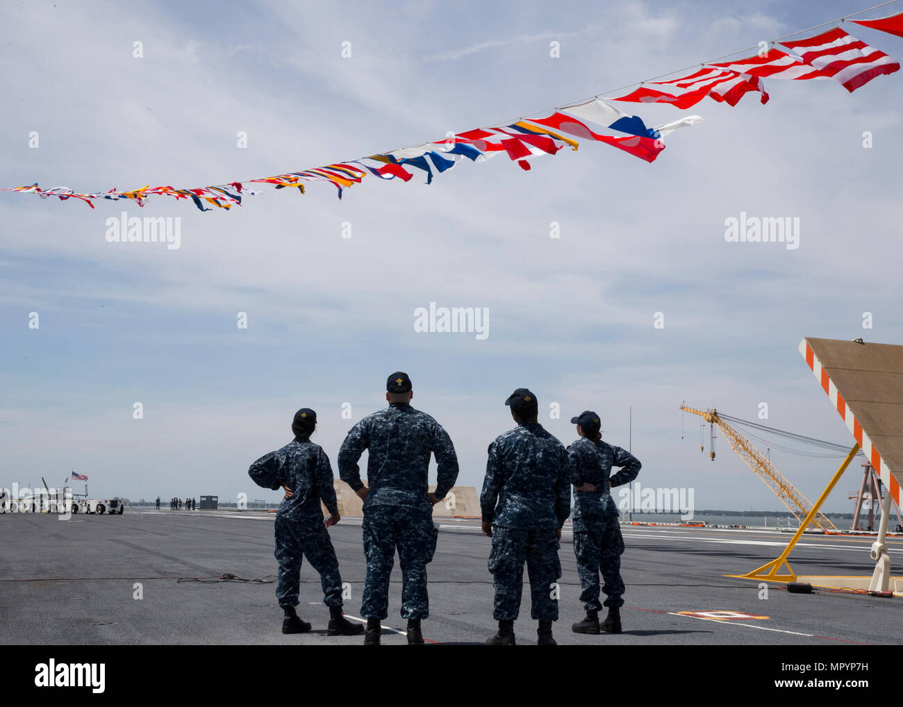 NORFOLK, Va. (April 27, 2017) -- Sailors of Pre-Commissioning Unit ...
