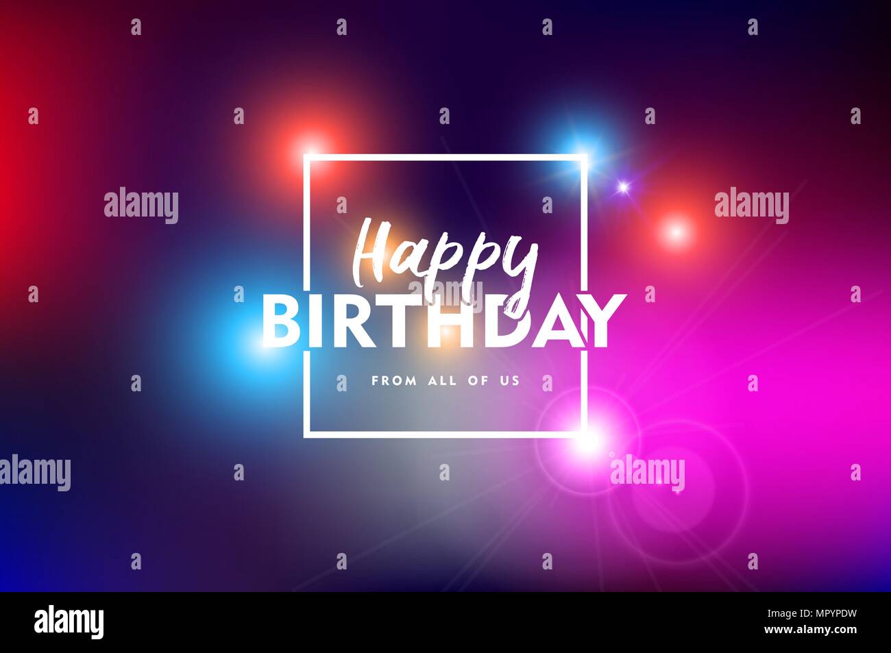 Happy birthday greeting card with typography quote message and abstract blur  background. EPS10 vector Stock Vector Image & Art - Alamy