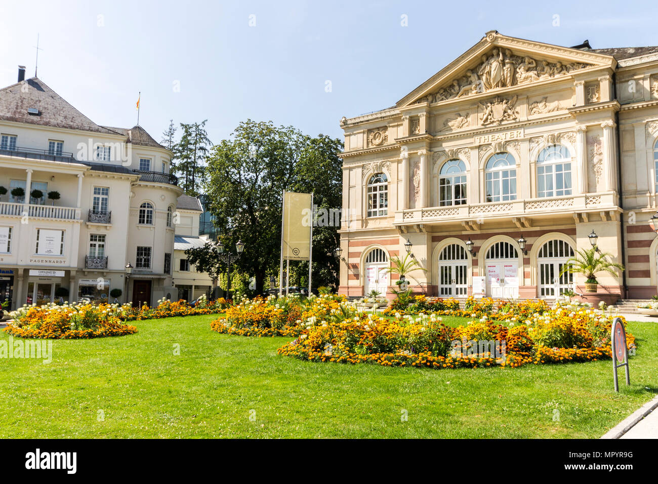 Baden-Baden, Germany. The Theater Baden-Baden at Goetheplatz, built in 1862 Stock Photo