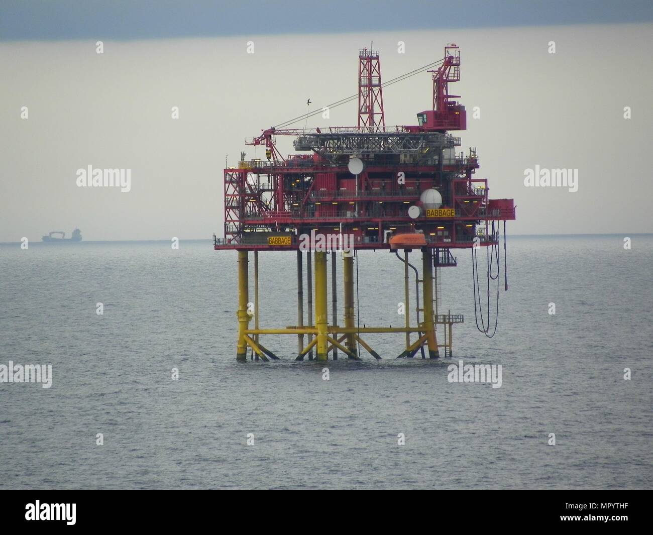 Gas platforms in the North Sea Babbage Field off the Holderness, North