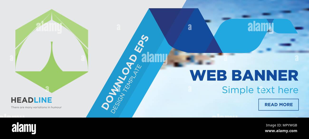 marquee concept horizontal webpage banner template design on abstract ...