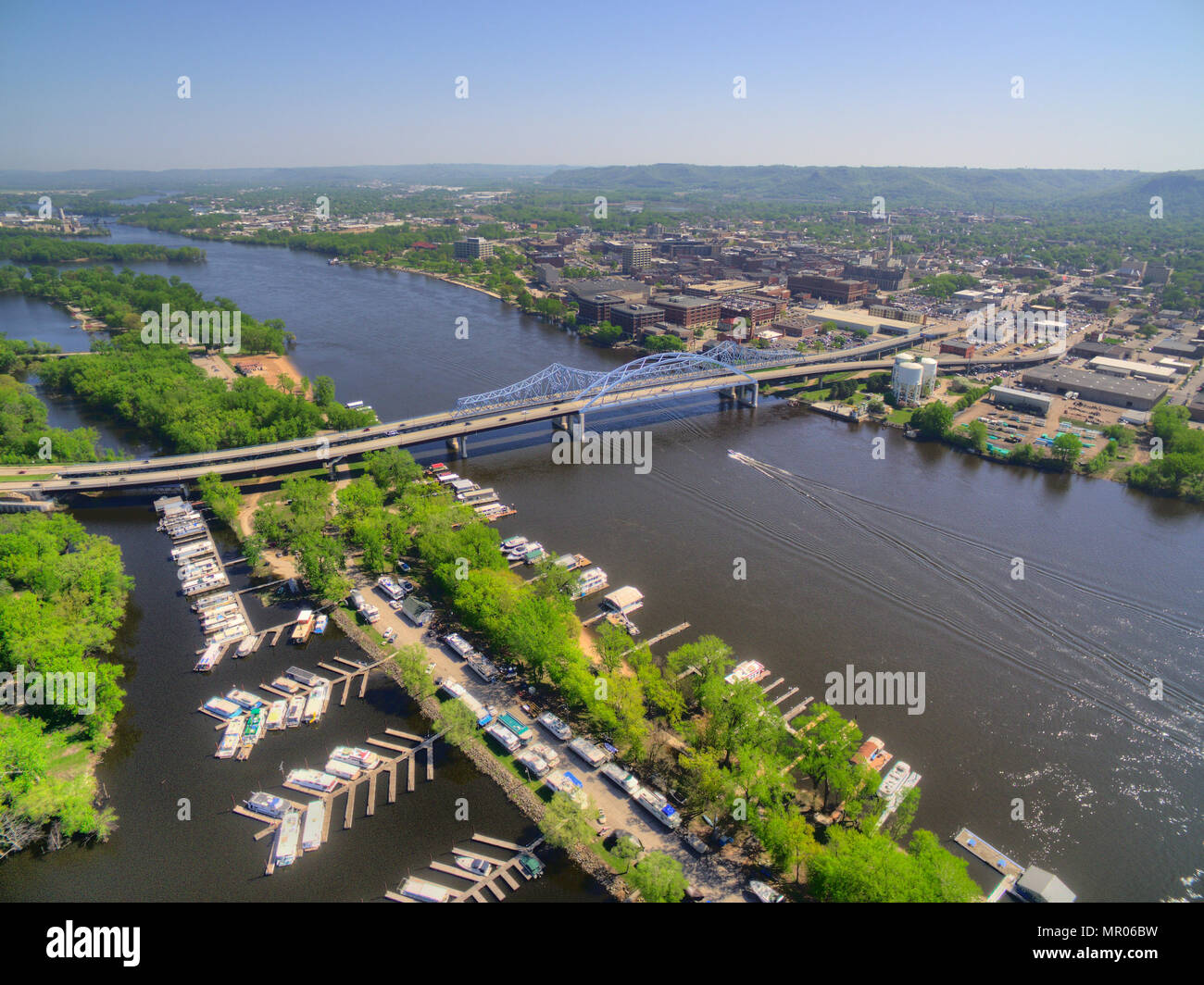 La Crosse is a Community in Wisconsin on the Mississippi River Stock