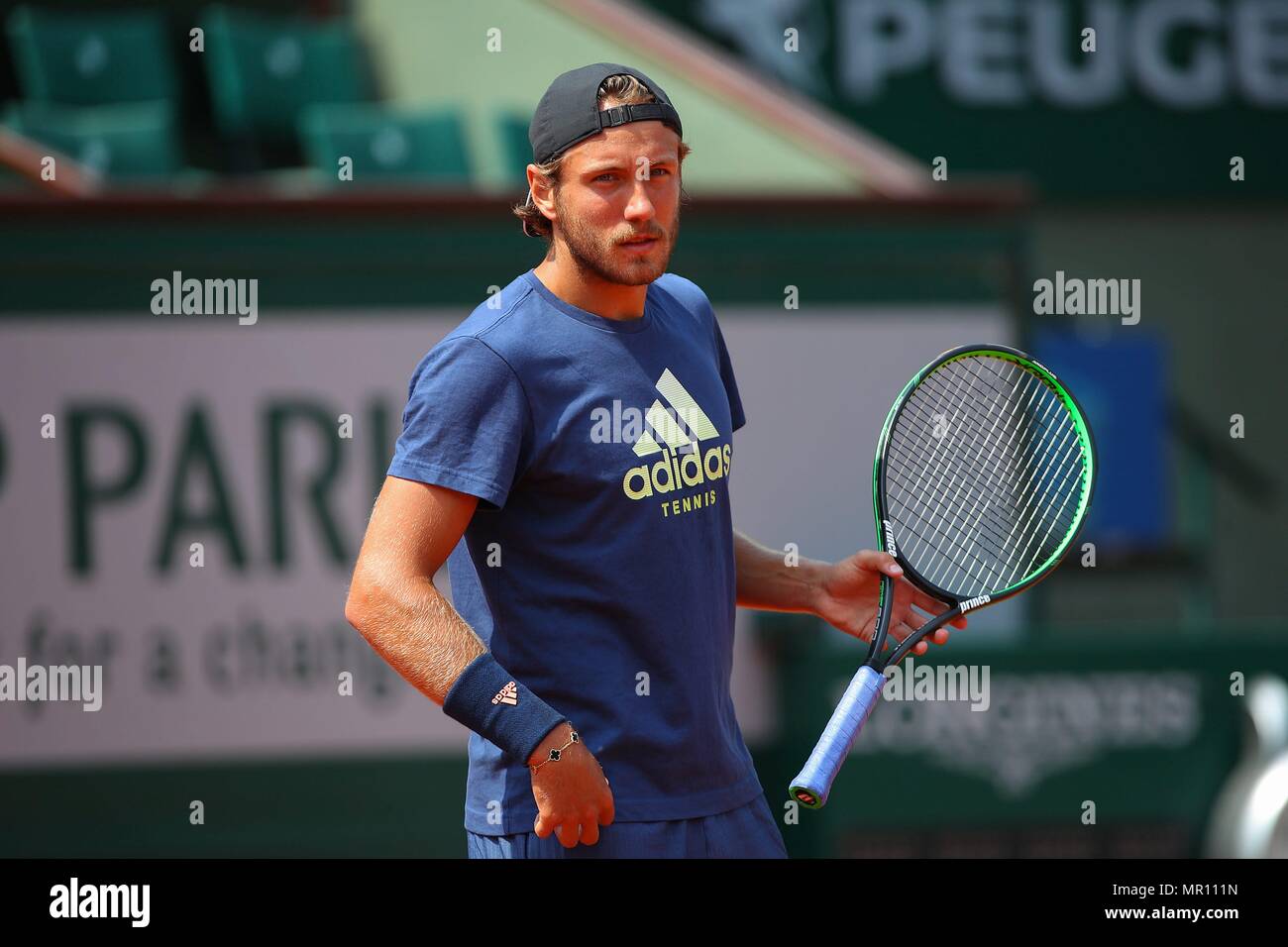 Paris, Frankreich. 24th May, 2018. Paris, France May 21 - June 10, 2018: French Open - 2018 Lucas Pouille (FRA), during training, action/single image/| usage worldwide Credit: dpa/Alamy Live News Stock Photo