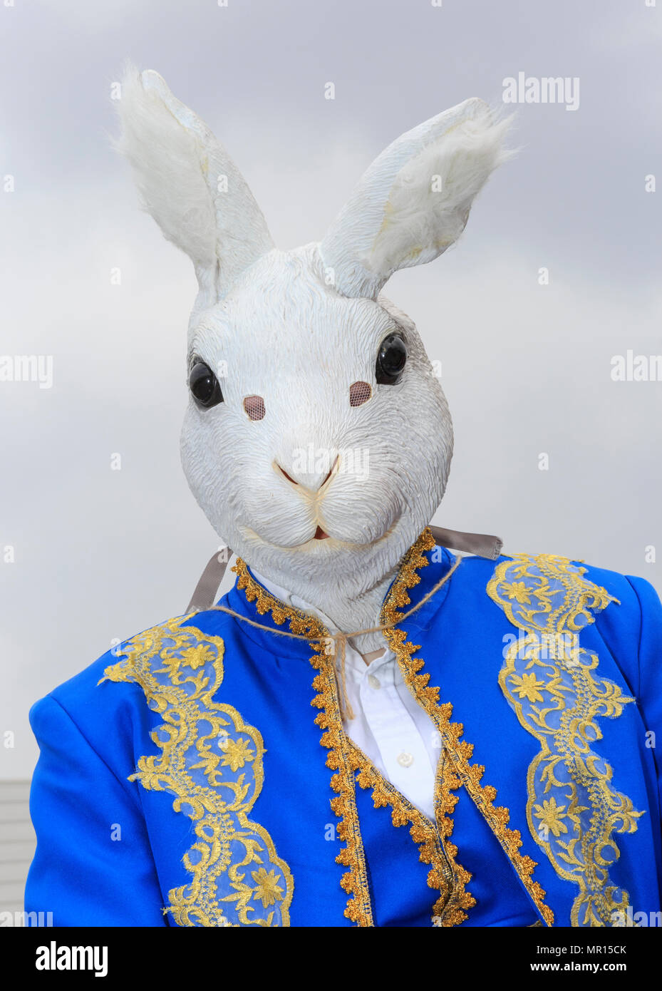 ExCel, London, 25th May 2018. A cosplayer as The White Rabbit from Alice in Wonderland. Cosplayers, Comic Characters, Superheros and costumed visitors come together for MCM Comicon's London Opening Day 2018, running at ExCel Exhibition Centre May 25-27th. Credit: Imageplotter News and Sports/Alamy Live News Stock Photo