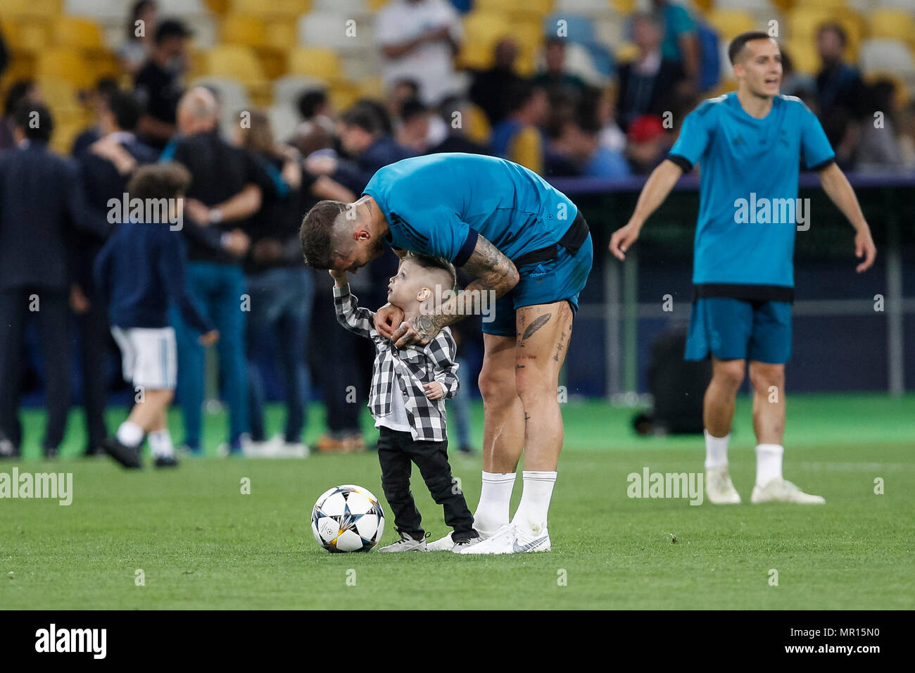 Cristiano Ronaldo of Real Madrid during Real Madrid training, prior to the  UEFA Champions League Final match between Real Madrid and Liverpool, at  Olimpiyskiy National Sports Complex on May 25th 2018 in