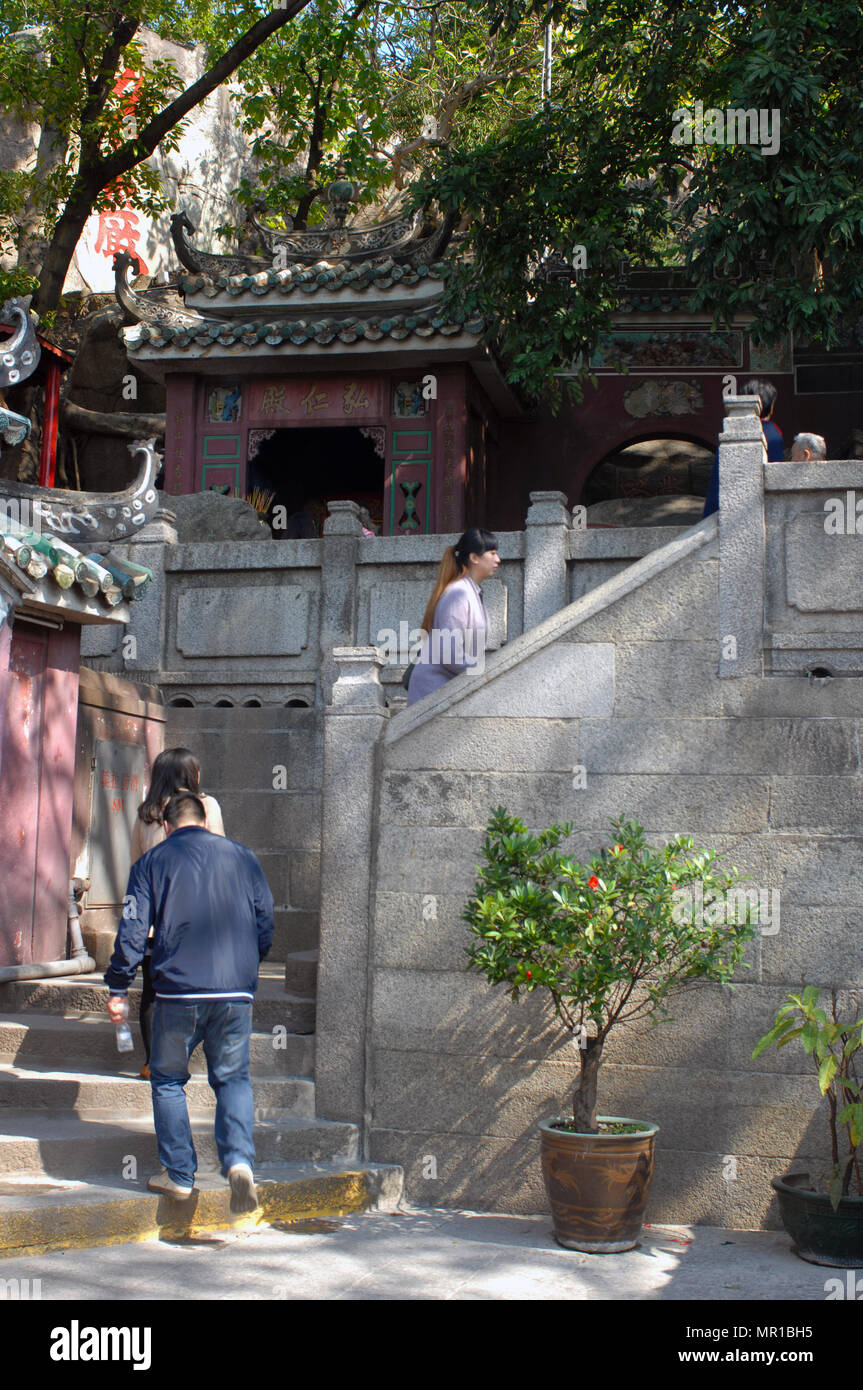 Visitors to the A-MA Temple, Macau, China. Stock Photo