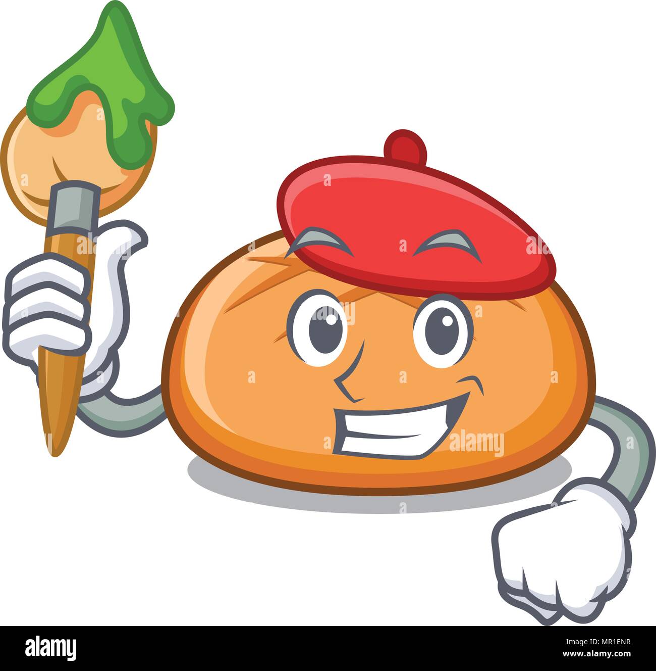 Artist hamburger bun character cartoon Stock Vector Image & Art Alamy