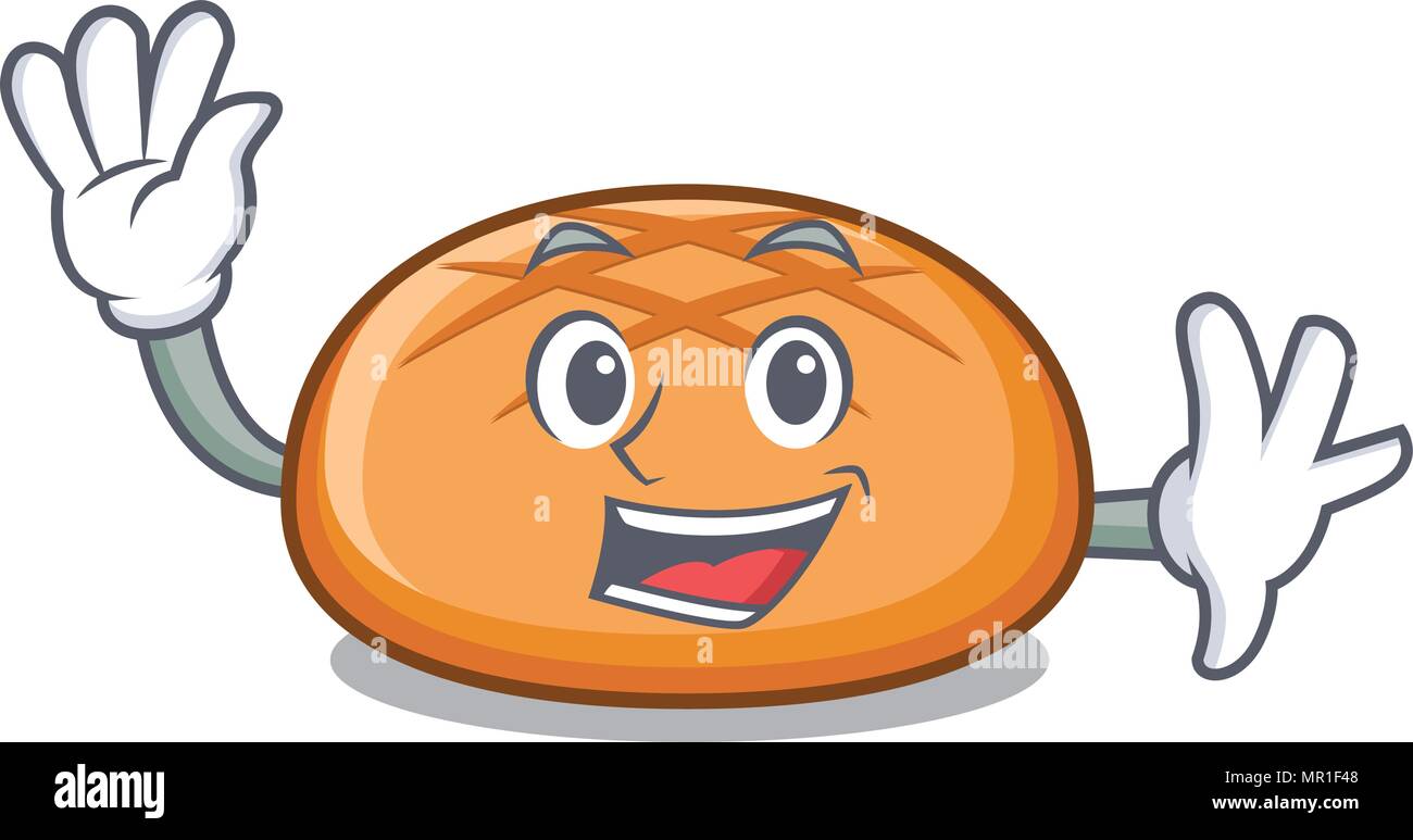 Waving hamburger bun character cartoon Stock Vector Image & Art Alamy