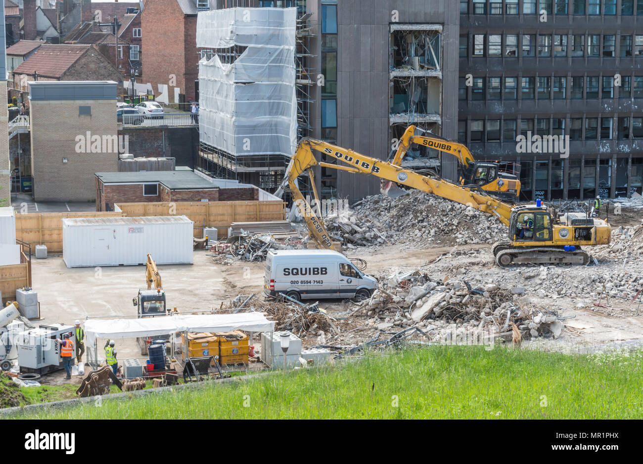 Construction site overview of demolition works in progress Stock Photo