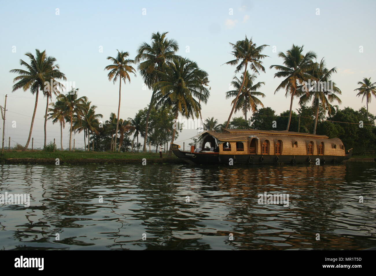 Houseboats, Keralan Backwaters, India Stock Photo