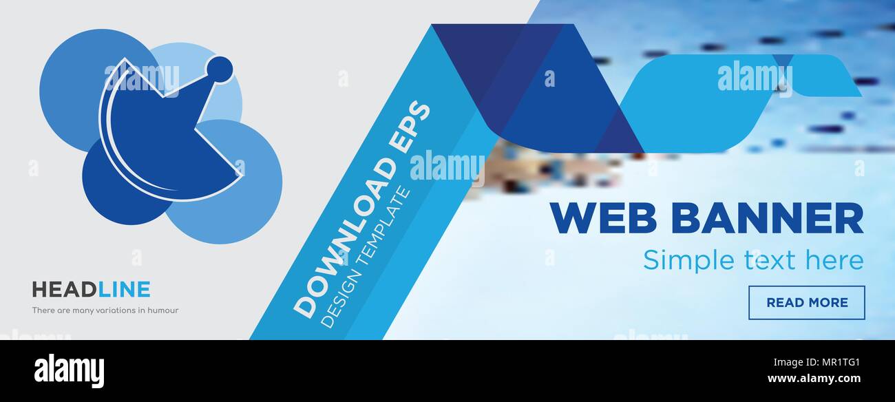 telecom concept horizontal webpage banner template design on abstract ...
