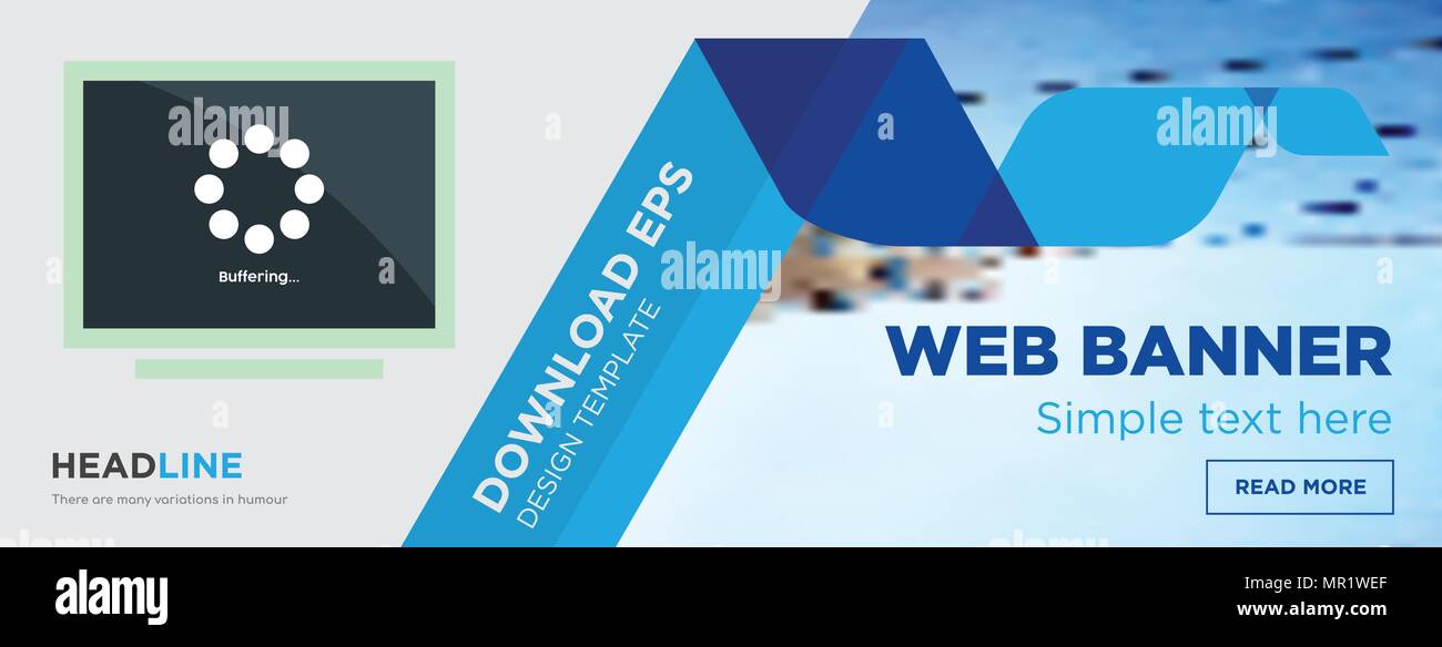 buffering concept horizontal webpage banner template design on abstract ...