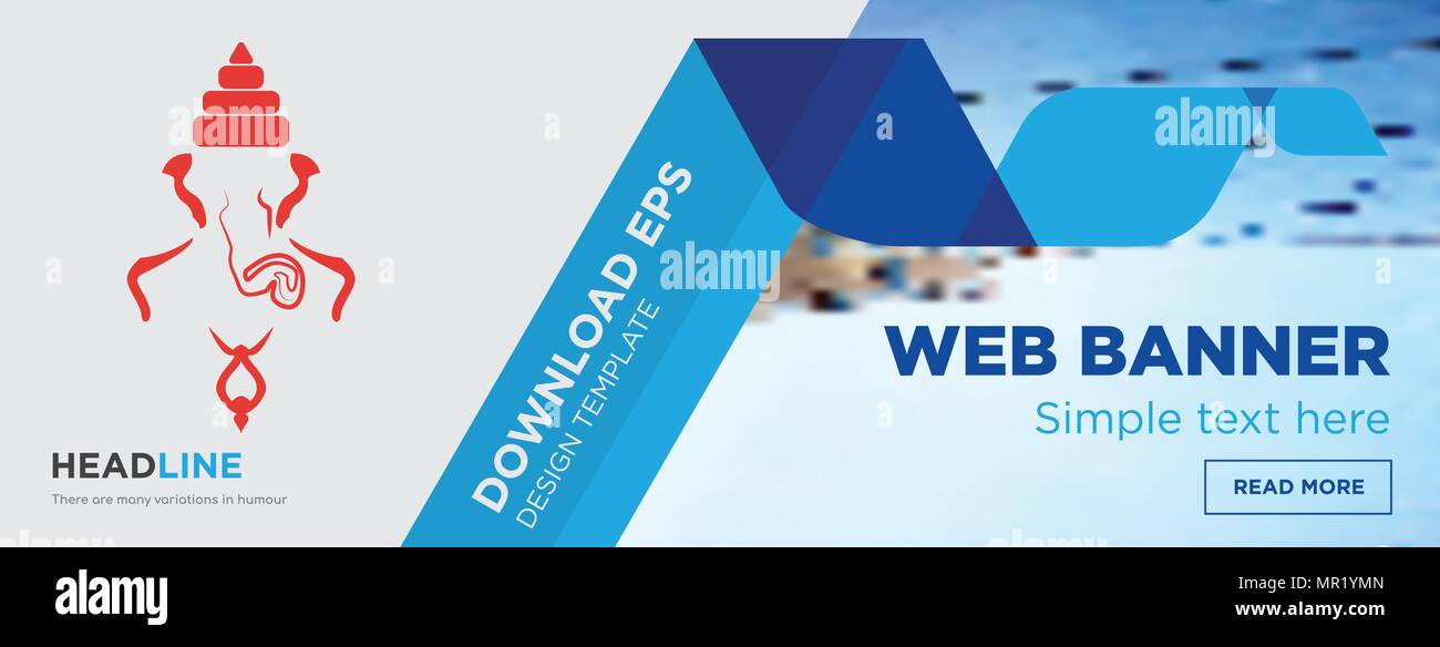 Ganesh Concept Horizontal Webpage Banner Template Design On