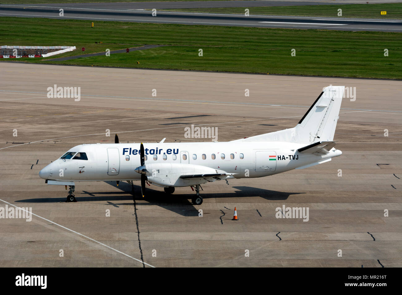 Saab 340A at Birmingham Airport, UK (HA-TVJ) Stock Photo