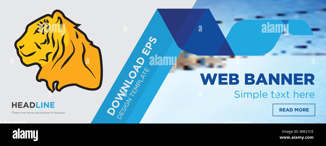 Tiger Concept Horizontal Webpage Banner Template Design On