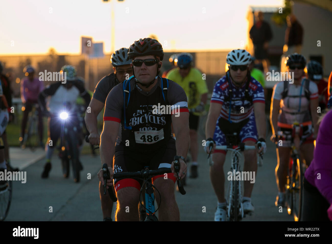 Cyclists from the Combat Center and local community begin the annual