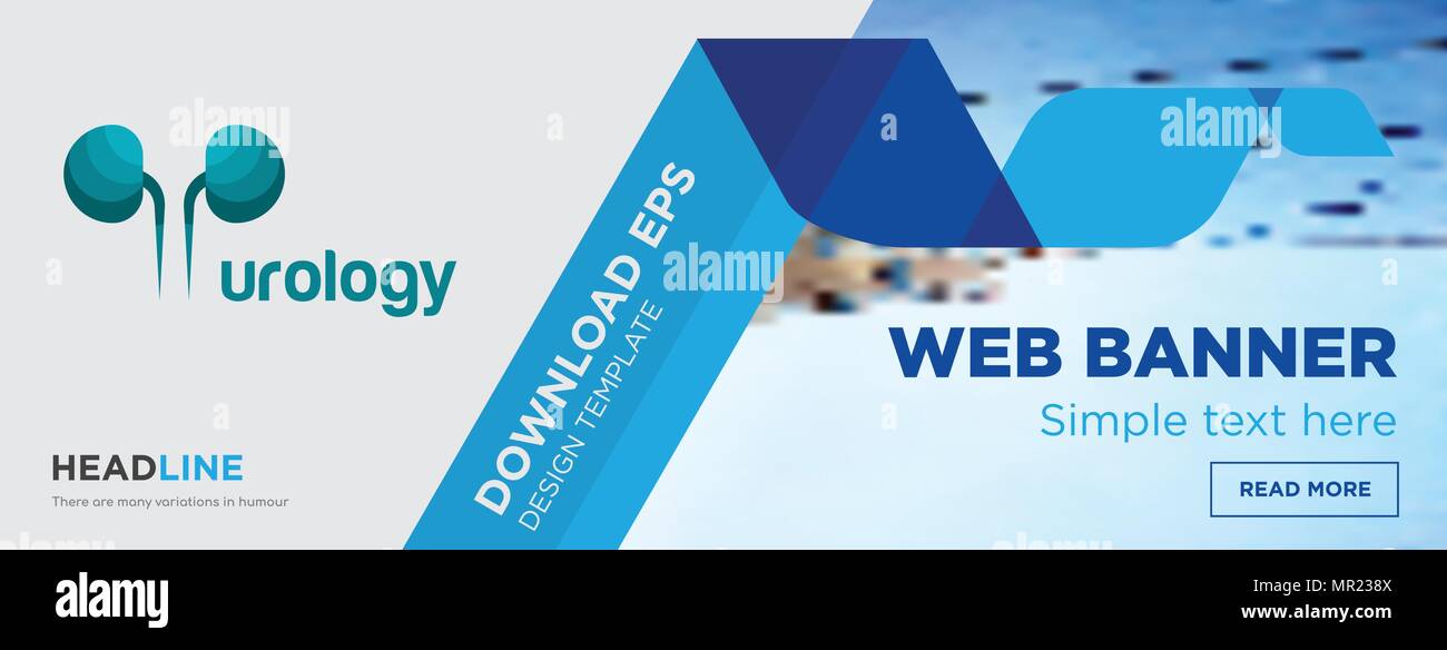 Urology Concept Horizontal Webpage Banner Template Design On