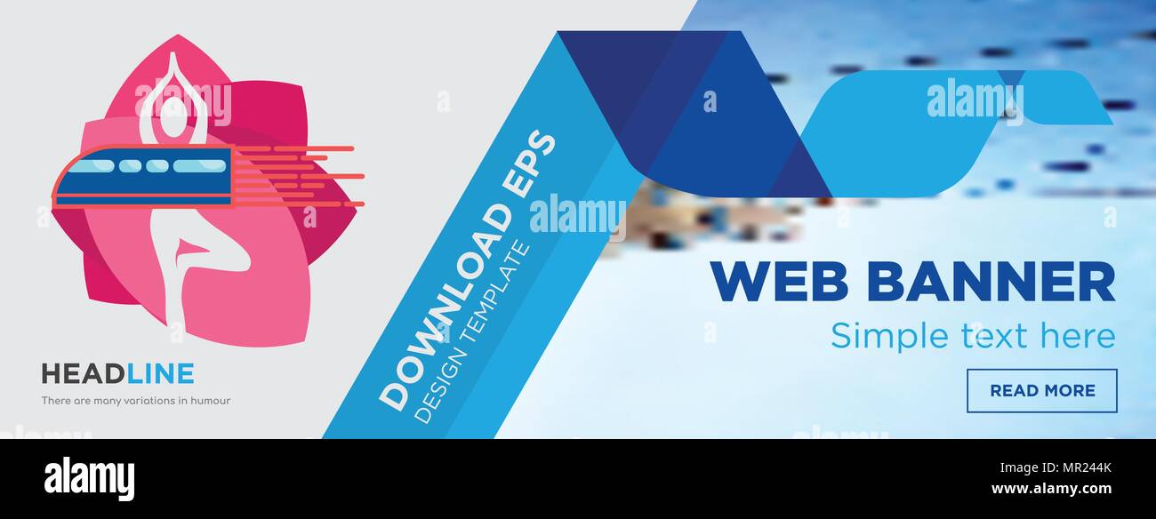 Yoga Studio Concept Horizontal Webpage Banner Template Design On