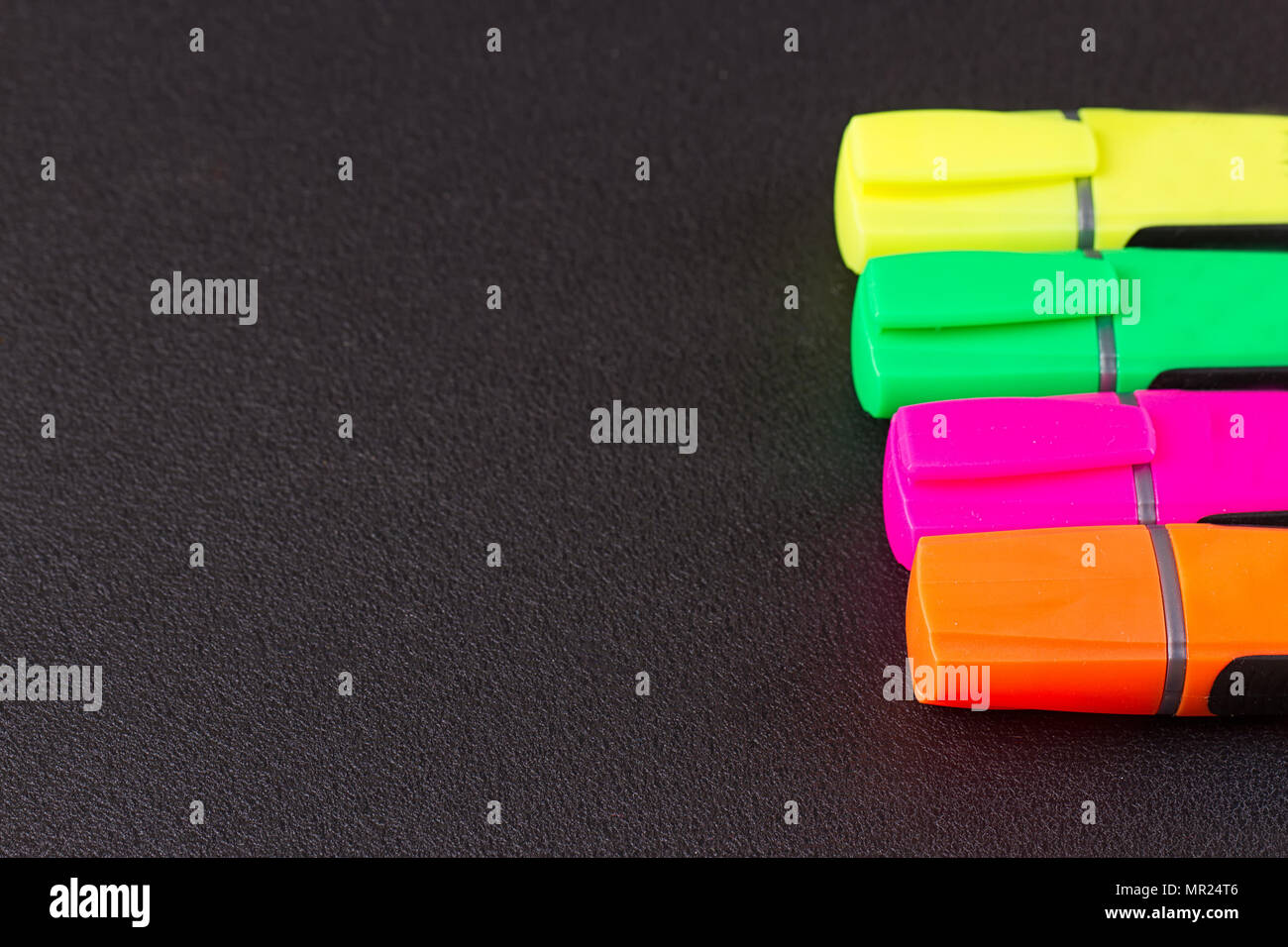 closed markers for design works. copy space background Stock Photo