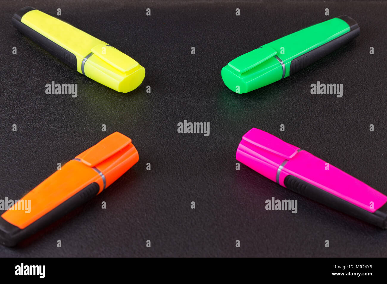 closed markers for design works. copy space background Stock Photo