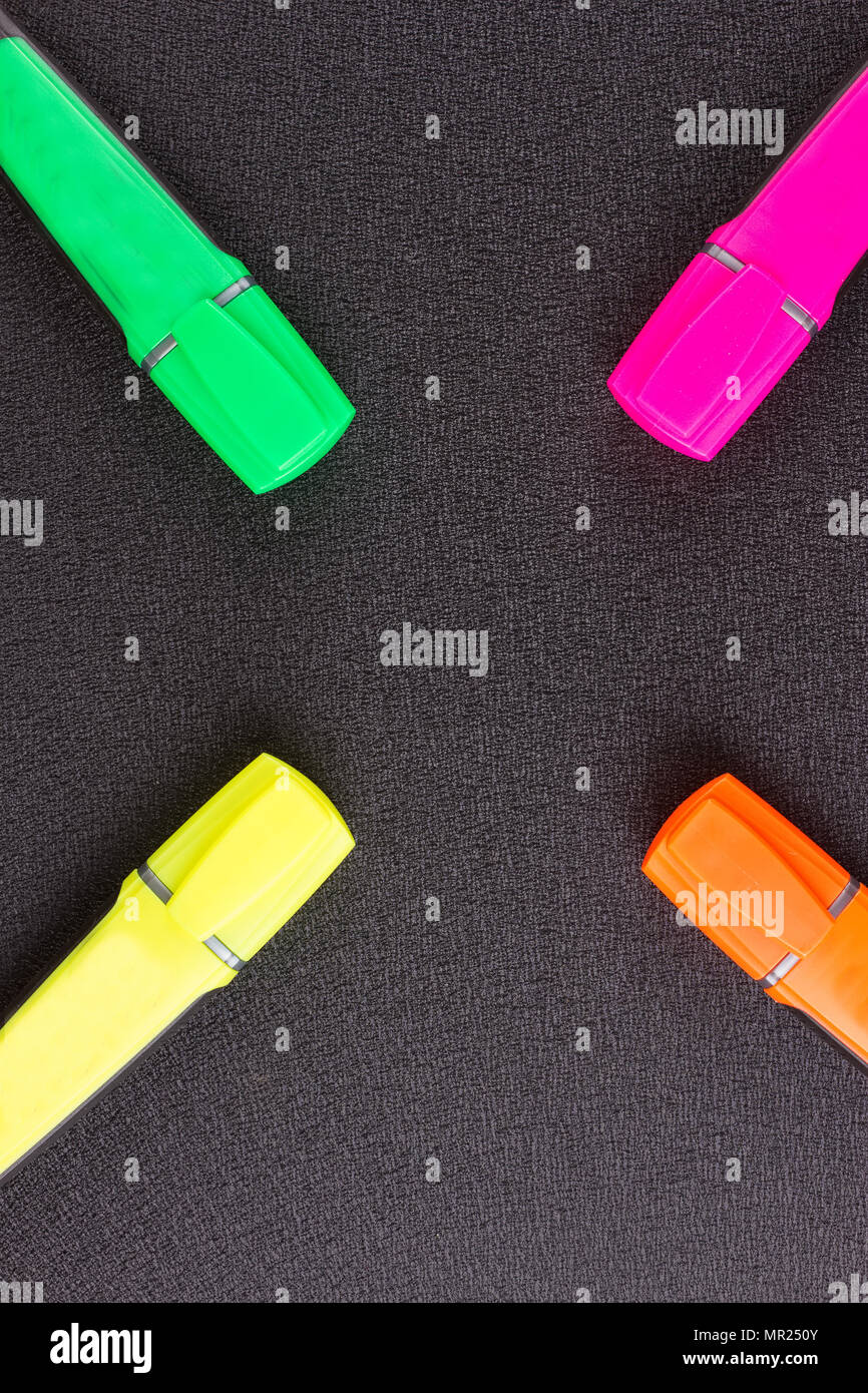 closed markers for design works. copy space background Stock Photo