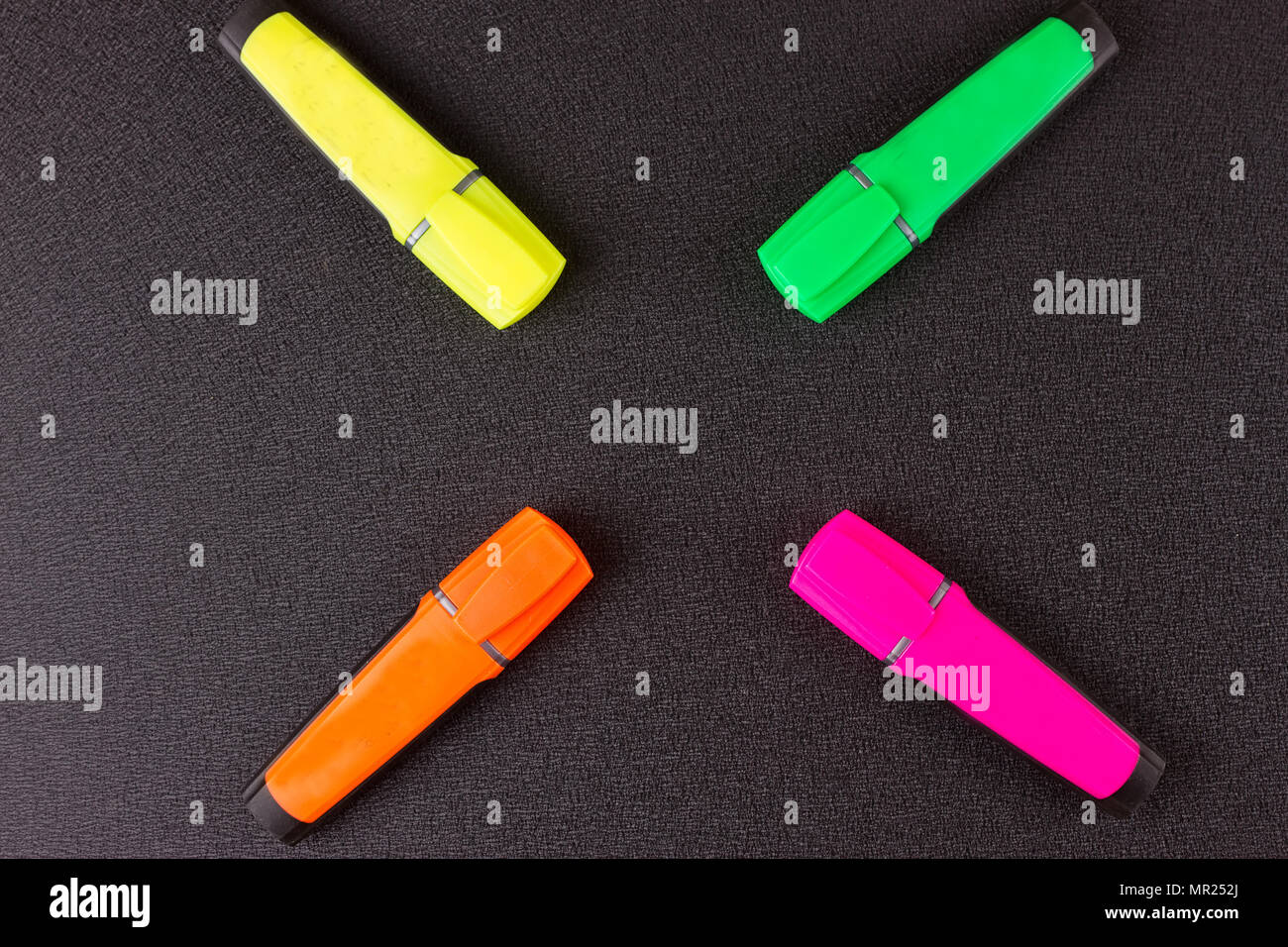 closed markers for design works. copy space background Stock Photo