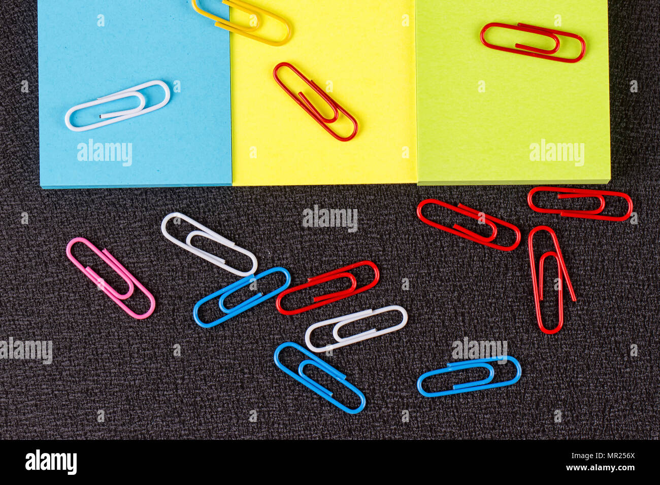 Empty paper s. paper note for add text message with magnet clip. Stock Photo